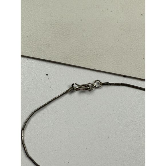 Vintage Liquid Silver Basic Clasp Sterling Silver Necklace Moon & Star Pendant - Picture 6 of 11